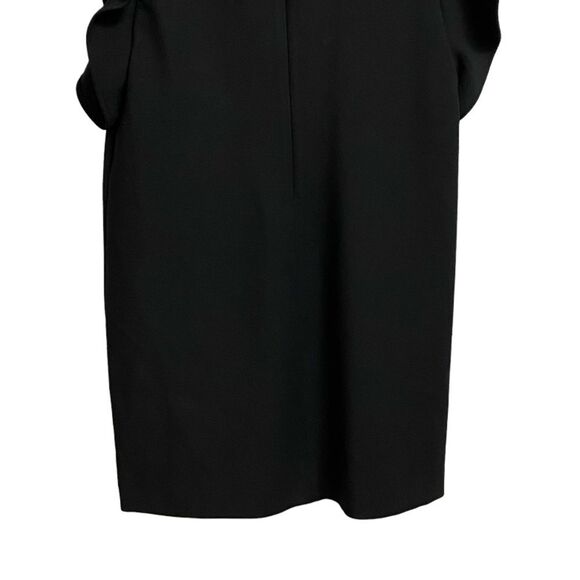 ZARA Women's Shift Midi Dress Size XS Black Ruffled Flutter Sleeves Fairy - Picture 11 of 13